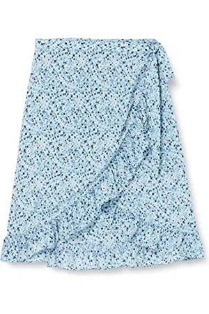 VERO MODA Damen Vmemma Henna H/W Wrap Blk Skirt Wv Cur Rock, , 44 Große Größen EU