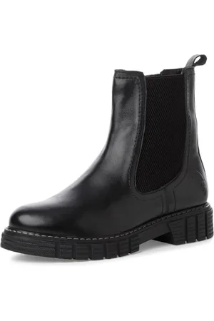 QS by s.Oliver Damen Chelsea Boots aus Leder Gefüttert, (Black), 38 EU