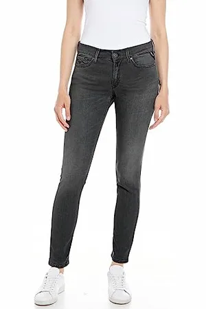 Replay Damen Jeans New Luz Skinny-Fit Hyperflex mit Stretch, Grau , 29W / 30L
