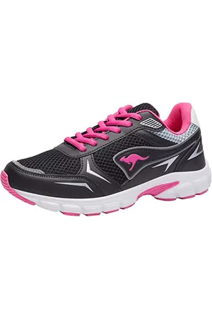 KangaROOS Unisex K-RH Amos Sneaker, Jet Black/Daisy pink, 42 EU