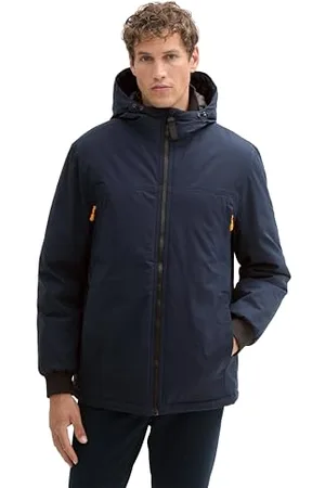 TOM TAILOR Herren 1041348 Technical Winterjacke mit Kapuze, 10668-Sky Captain Blue, S