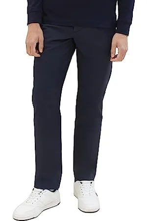 TOM TAILOR Herren 1040063 Travis Regular Fit Chino Hose aus Baumwolle, 34439-navy Zig zag minimal, 30/32