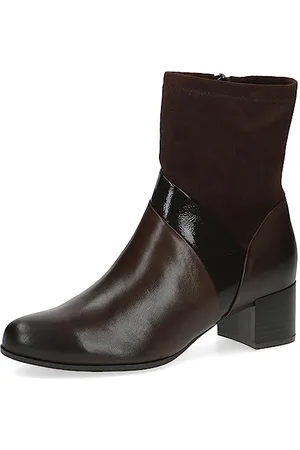 Caprice Damen Stiefeletten mit Absatz Climotion aus Leder Kleiner Absatz Weite G, Braun , 39 EU