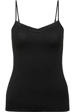 Calida Cate Spaghetti-Top Damen, mit Satin-Einsatz am Ausschnitt, verstellbare Träger
