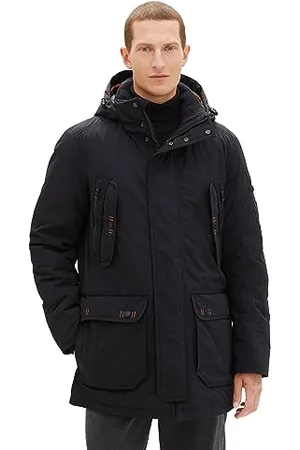 TOM TAILOR Herren 1037356 Winterparka mit Abnehmbarer Kapuze, 29999-Black, S