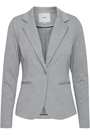 Ichi IHKATE BL Damen Blazer Kurzblazer Jacke Ein-Knopf-Blazer mit Stretch und Reverskragen, Größe:XL, Farbe:
