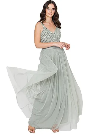 Maya Deluxe Damen Maya Sleeveless Stripe Embellished Maxi Dress Prom-Kleid, , 28
