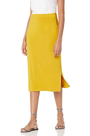 Amazon Damen Midirock aus Strick zum Hieinschlüpfen (erhältlich in Übergröße), , L