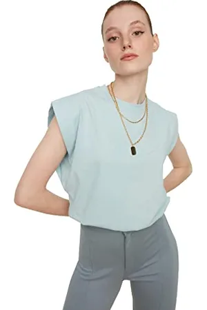 Trendyol Damen Ärmelloses Grundlegendes T-shirt T Shirt, , S EU
