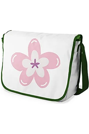 Bonamaison Le Jardin du Lin Digital Bedruckte Messenger Schultaschen mit Khaki Riemen für Mädchen und Jungen, Zurück zur Schule, Kuriertaschen für Schüler, Umhängetaschen, Größe: 29x36 Cm