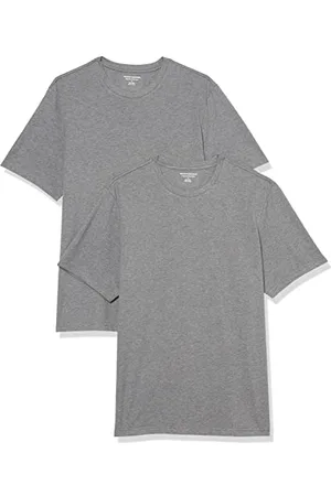 Amazon Herren Kurzärmeliges T-Shirt mit Rundhalsausschnitt aus Baumwolle – Regular Fit, 2er-Pack, , XXL Große Größen