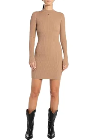 Replay Damen Kleid Langarm Eng, Braun (Nut Brown 427), M