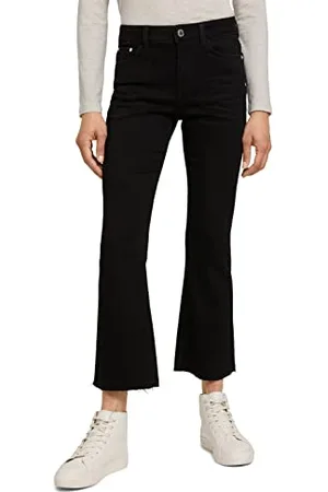 TOM TAILOR Damen 1029398 Kate Kick Flare Jeans, 10240-Black Denim, 26W / 28L