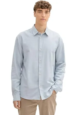 TOM TAILOR Herren Relaxed Fit Hemd aus Baumwolle, , M