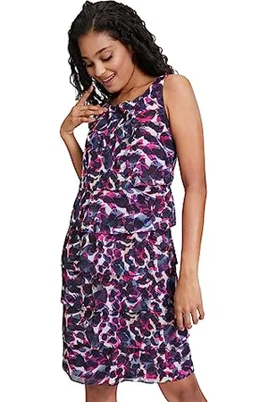 Vera Mont Damen Cocktailkleid mit Rüschen Pink/Blau, 40
