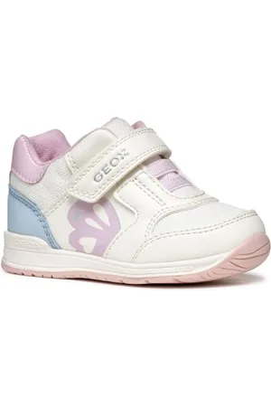 Geox Baby-Mädchen B RISHON Girl A Sneaker, White/Sky, 22 EU