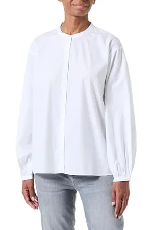 Tommy Hilfiger Cotton V-Neck Balloon LS Blouse Langarmblusen Damen, , 44