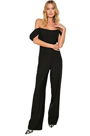 Trendyol Damen Einfarbig Gewebter Jumpsuit Overalls, , 60