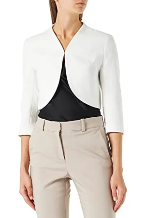 Morgan Gerade Jacke mit 3/4-Ärmeln Ecru 34