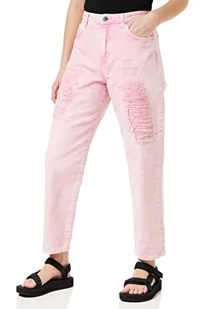 Pinko Damen Maddie MOM Bull ROTTURE E RAMM Jeans, P44_ROSA CHIARO, 33