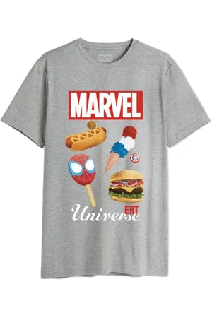 Marvel Herren Memarcots289 T-Shirt, Grau meliert, L