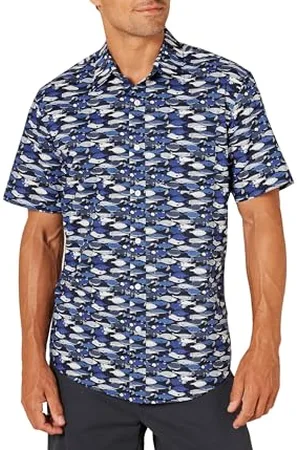 Amazon Herren Kurzärmeliges Hemd mit Aufdruck, Normale Passform, , M