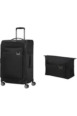 Samsonite Airea - Spinner M erweiterbar, Koffer, 67 cm, 73.5/81.5 L, (Black) & Airea - Kulturbeutel, 29 cm, (Black)