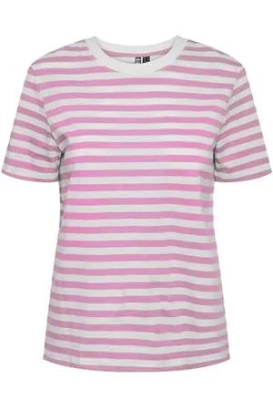 Pieces® Damen Pcria Ss Tee Stripes Noos Bc T-Shirt, ,L
