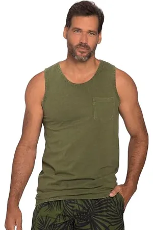 JP 1880 Herren, Große Größen, Tanktop., Acid Washed, Rundhals, großer Print