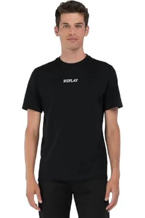 Replay Herren T-Shirt Kurzarm aus Baumwolle, Schwarz (Black 098), 3XL