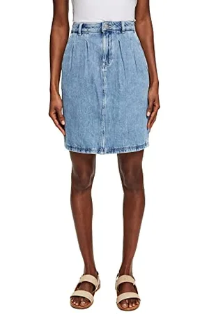 ESPRIT Damen Rock 052ee1d301, Blue Light Washed, 27W