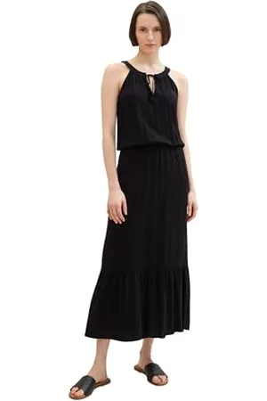 TOM TAILOR Damen Maxikleid , deep black, 44