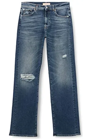 7 for all Mankind Damen Tess Trouser Luxe Vintage Distressed Jeans, , 28W / 28L EU