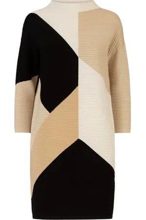 Apart APART Strickkleid mit Allover eingestrickten Biesen im Color Blocking Stil, , 34