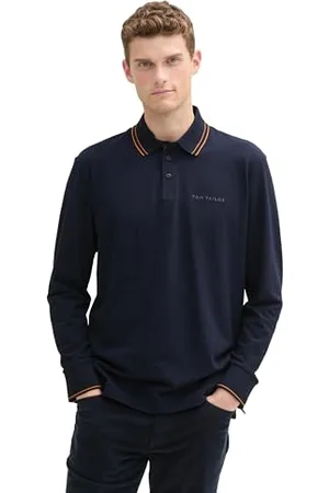 TOM TAILOR Herren Longsleeve Piqué Poloshirt mit Stretch, , XXXL