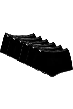 Playtex Brief Woman Essential Cotton Maxi Brief x6, Black, M