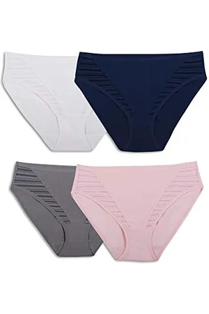 Fruit Of The Loom Damen Breathable Underwear, Moisture Wicking Keeps You Cool & Comfortable, Available in Plus Size Slip, Coolblend – Hi Cut – 4er-Pack – Farben können variieren, 7