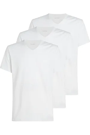 Calvin Klein Herren 3er Pack T-Shirts Kurzarm mit V-Ausschnitt, Weiß (White, White, White), XL