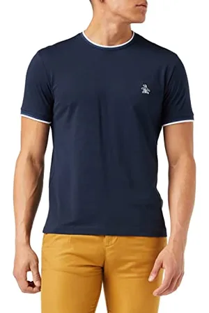 Original Penguin Herren SS Sticker Pete Ringer Tee T-Shirt, , S
