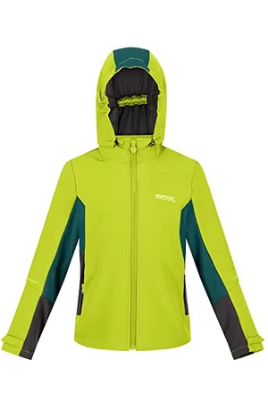 Regatta Acidity V Wasserabweisende, windabweisende Softshelljacke für Kinder. Mit DWR-Technologie und Kapuze. Zum Wandern geeignet.