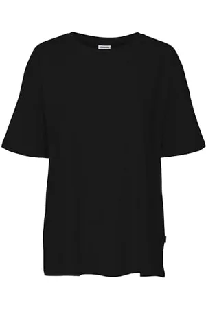 Noisy May Damen T-Shirt Oversized Oberteil Dropped Shoulder Rundhals Shirt Einfarbig NMIDA, Farben: , Größe:S