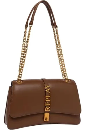 Replay Damen Schultertasche mit Gliederkette, Braun (Cambridge Brown 0214), Onesize