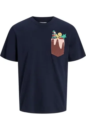 JACK & JONES JACK&JONES Herren JJXMAS Pocket Tee SS Crew Neck T-Shirt, , L