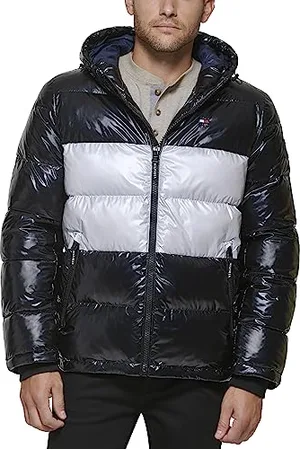 Tommy Hilfiger Herren Hooded Puffer Jacket (Standard and Big & Tall) Daunenalternativer Mantel, , L