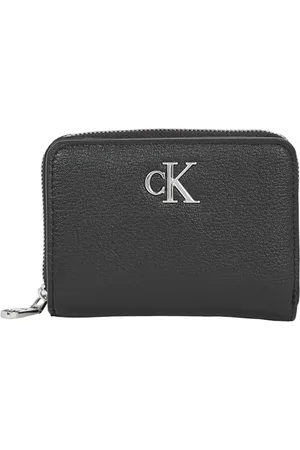 Calvin Klein Damen Geldbörse Minimal Monogram Zip Around Klein, Schwarz (Black), Einheitsgröße