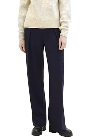 TOM TAILOR Damen Lea Straight Fit Hose mit weitem Bein, , 32/32