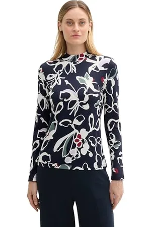 TOM TAILOR Damen Longsleeve mit Stehkragen, , XXL