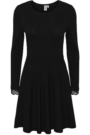 Y.A.S Y.A.S Damen BECCO LS Knit Dress S. NOOS Strickkleid, Black, XS