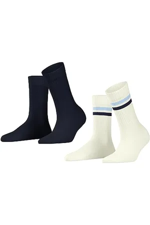 ESPRIT Damen Tennis Stripe 2-Pack W SO Baumwolle Gemustert 2 Paar Socken, , 35-38 (2er Pack)