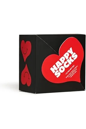 Happy Socks 2er Pack Socken für Valentinstag, lustig Geschenk für Freundin und Freund, liebe bunte Baumwolle Socken